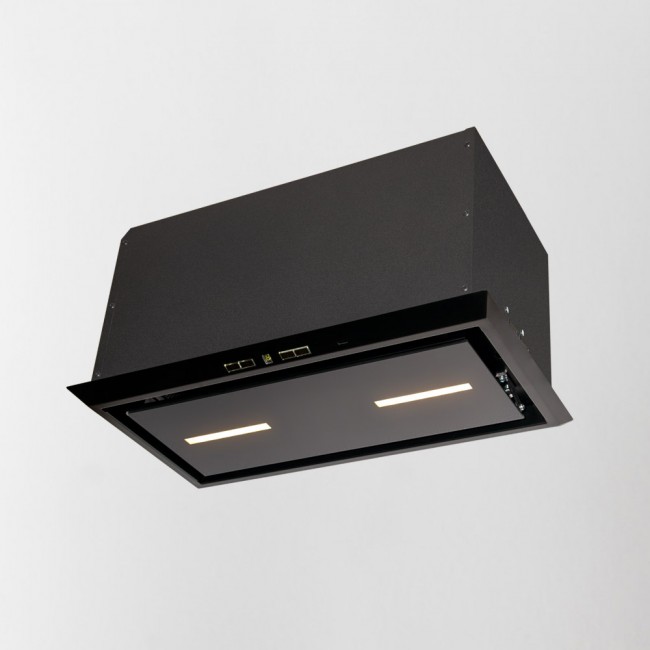 54cmBlackGlassCanopyKitchenHood